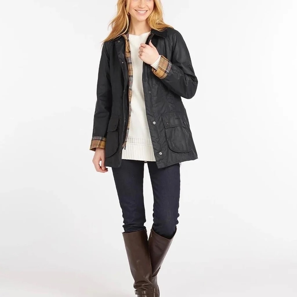 H&M Waxed Navy Jacket